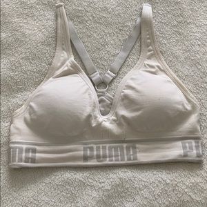 Puma white sports bra